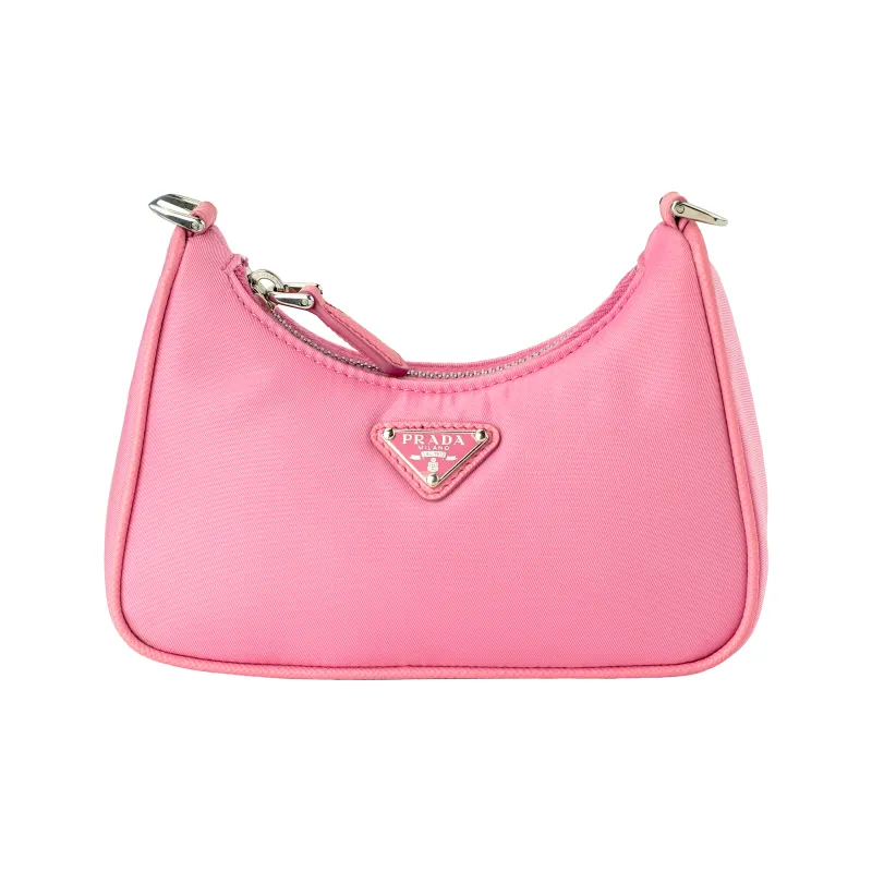 PRADA HoboRe-Edition Nylon One Shoulder Handbag Women's Autumn Begonia Pink-1