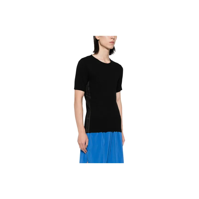 MOSCHINO Logo tape Ribbed T shirt-3