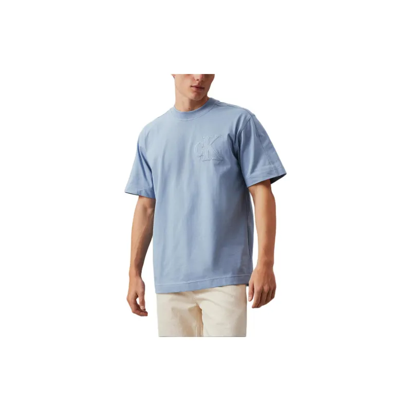 CALVIN KLEIN T Shirt Men's Light Blue Europe Version-3
