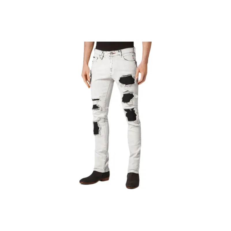 PHILIPP PLEIN Ripped Stonewashed Skinny Jeans-2