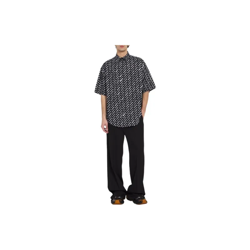 Balenciaga Allover Logo Printed Large Fit Shirt-3