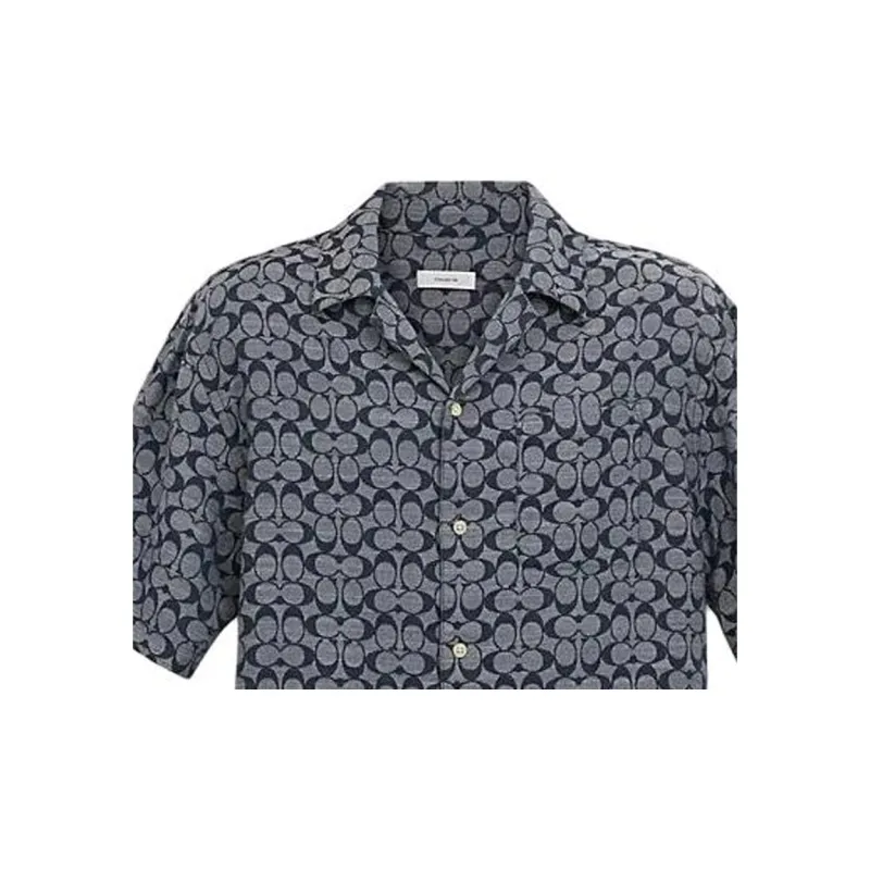 COACH Shirts Men Blue-5