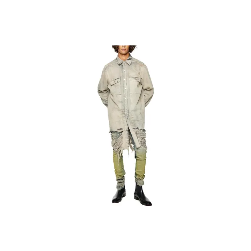RICK OWENS Vintage Effect Denim Jacket-1