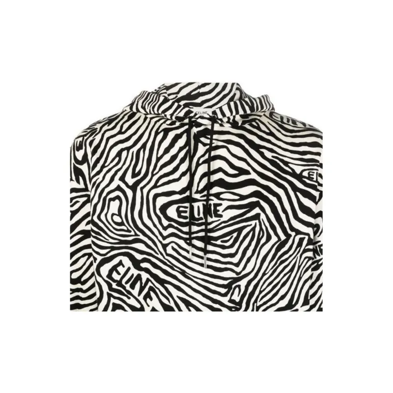 CELINE Graphic Printed Drawstring Hoodie-4
