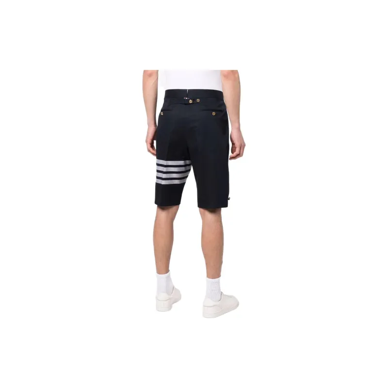 THOM BROWNE 4 bar Stripe Cotton Shorts-3