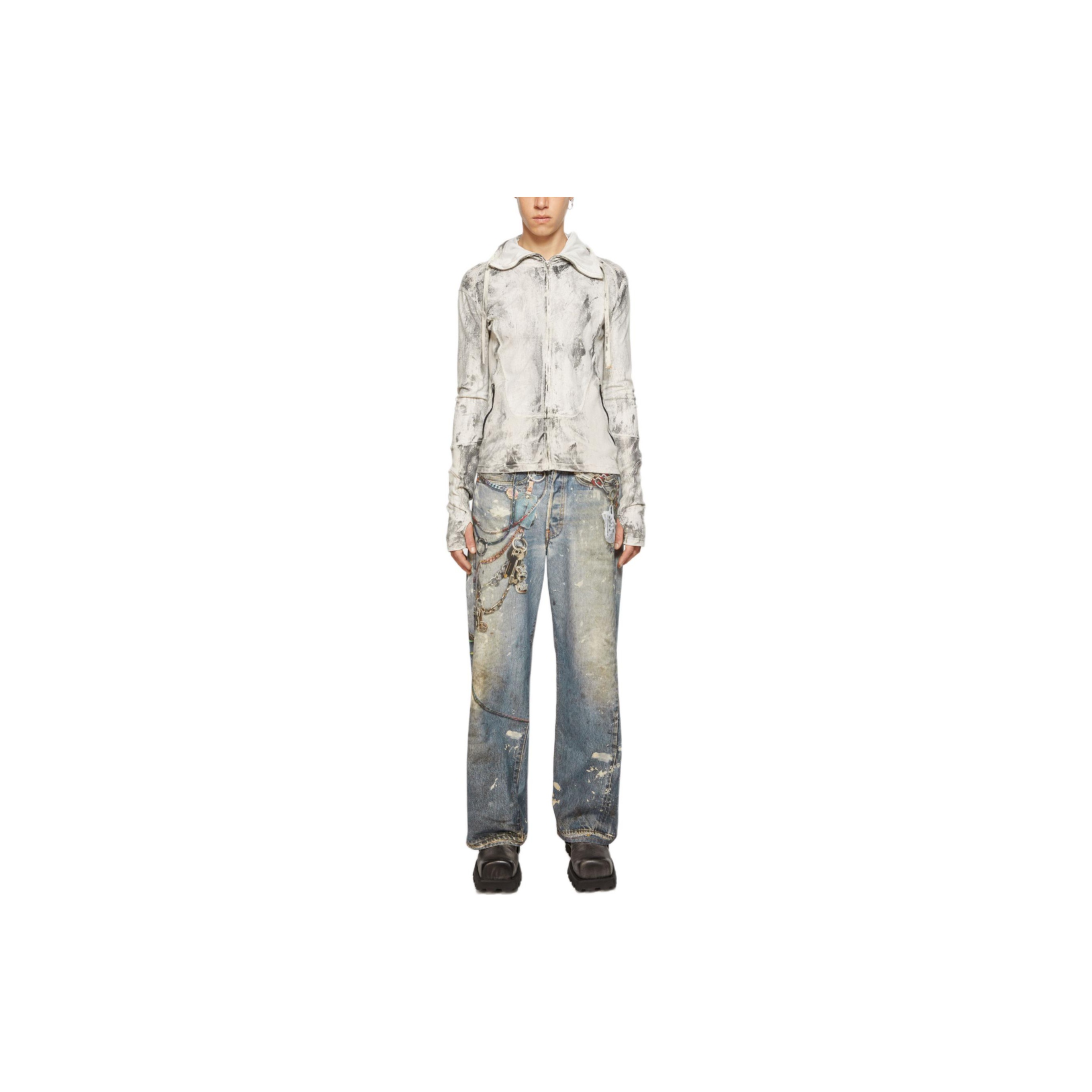 Acne Studios FW24 3D Digital Printing Baggy Jeans - POIZON