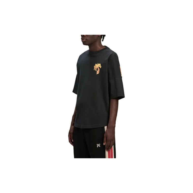 PALM ANGELS Logo print Cotton T shirt-3