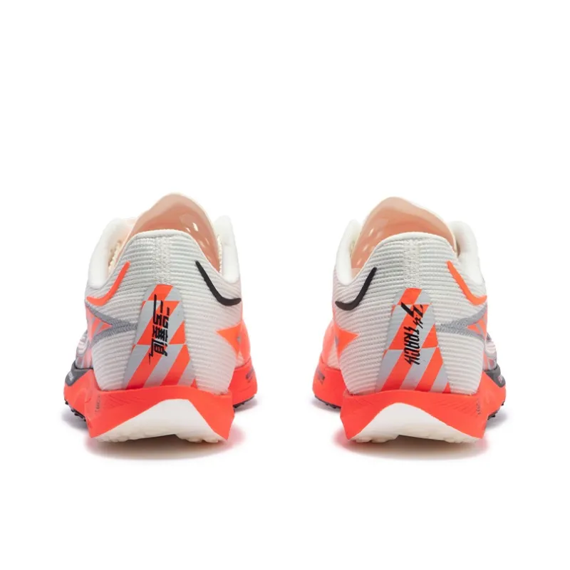 361° Speed Future Cushioning Anti Slip Wear Resistant Breathability Low Top Running Shoes Unisex White Orange-3