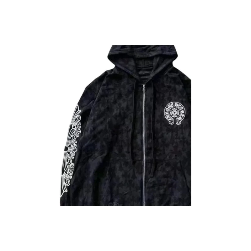 Chrome Hearts Plus Cross All Over Print Zip Up Hoodie-2