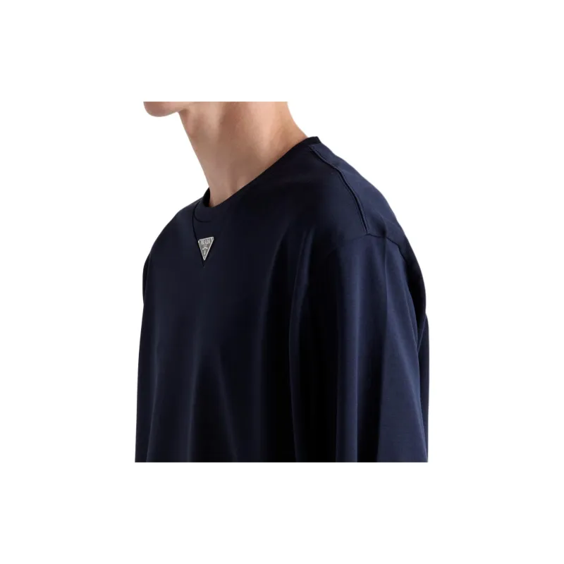 PRADA Enamel Triangle-logo Cotton T-shirt-4