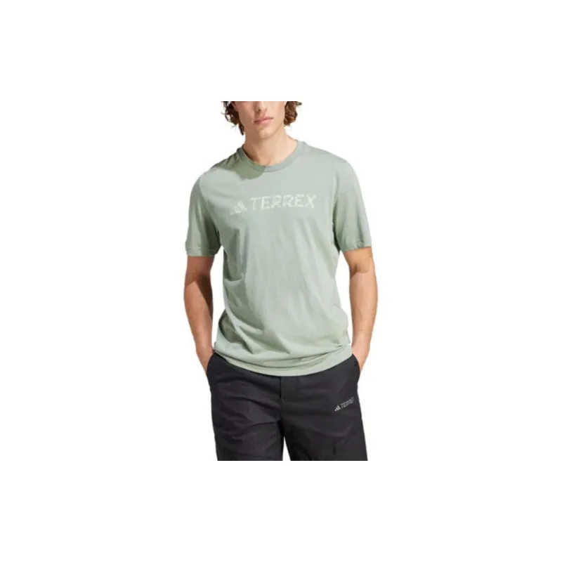 Adidas Terrex Classic Logo Tee T Shirt Men's Silver Green-1