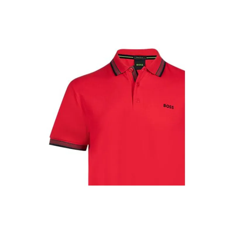 HUGO BOSS Men's Paddy Pique Polo Shirt Red-6