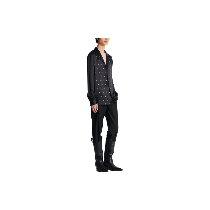BALMAIN Stars embroidered Silk Shirt-3