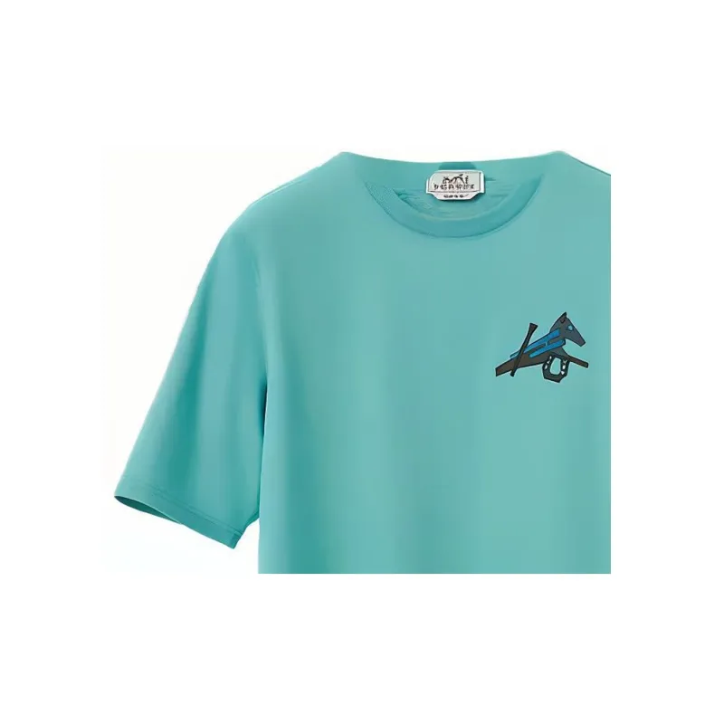 HERMES SS22 T Shirt Men's Porcelain Blue-3