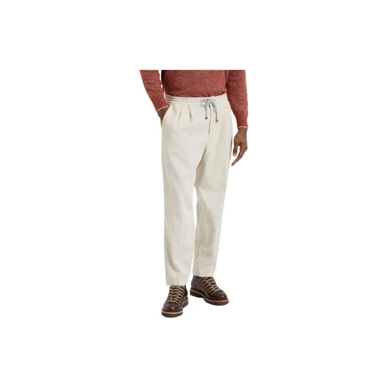 Brunello Cucinelli Drawstring Corduroy Trousers-2