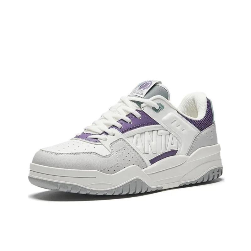 Anta Slam Lightweight Height Increasing Low Top Skateboard Shoes Women's White Gray Purple-1