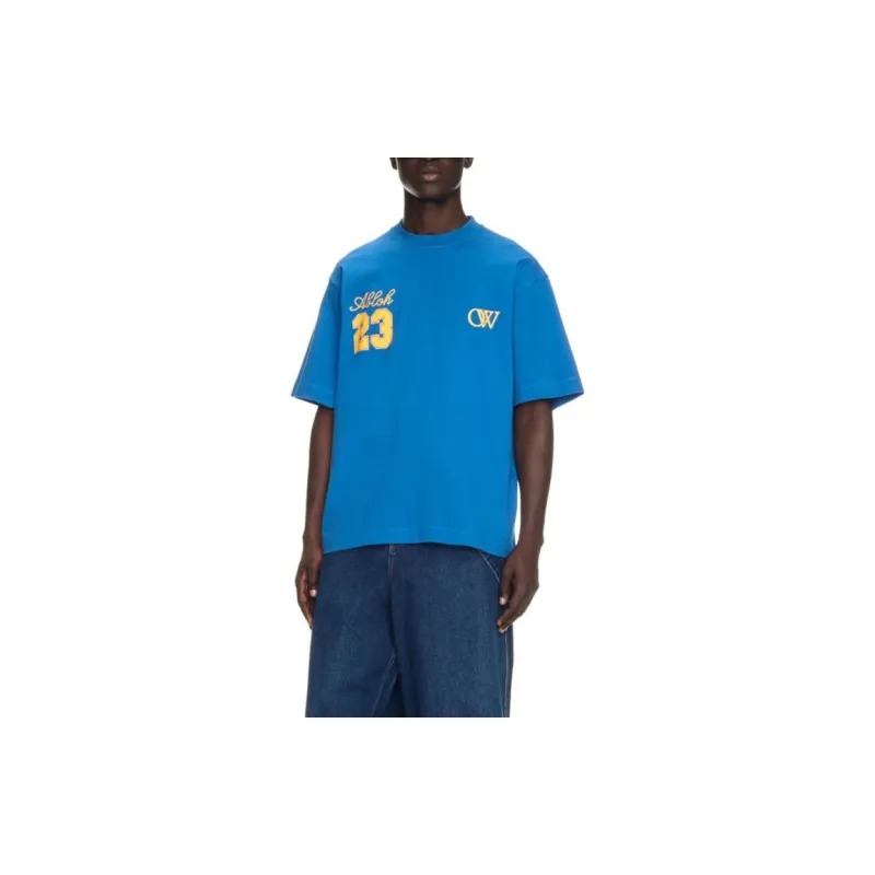OFF WHITE FW23 T Shirt Loose Fit Unisex Blue-1