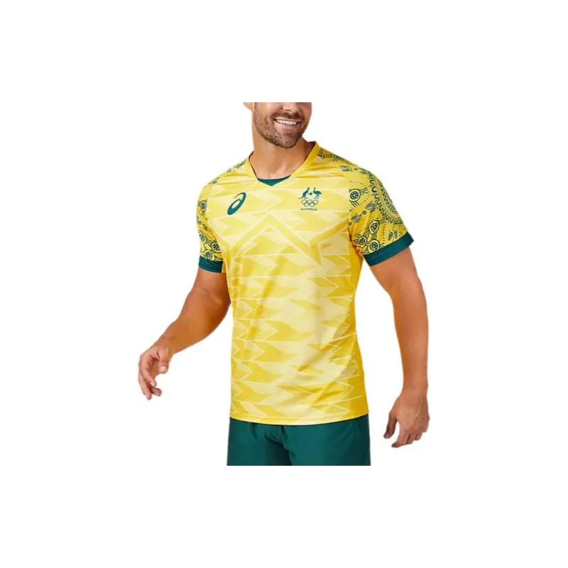 Asics Australian Olympic Team Series TEAM AUSTRALIA OLYMPIC REPLICA FOOTBALL TEE T-Shirt Unisex Gold-5