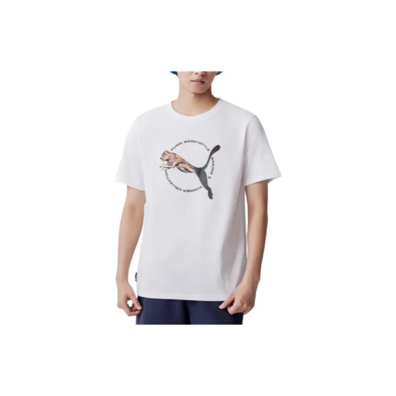 PUMA REAL CAT T Shirt Men's White-2