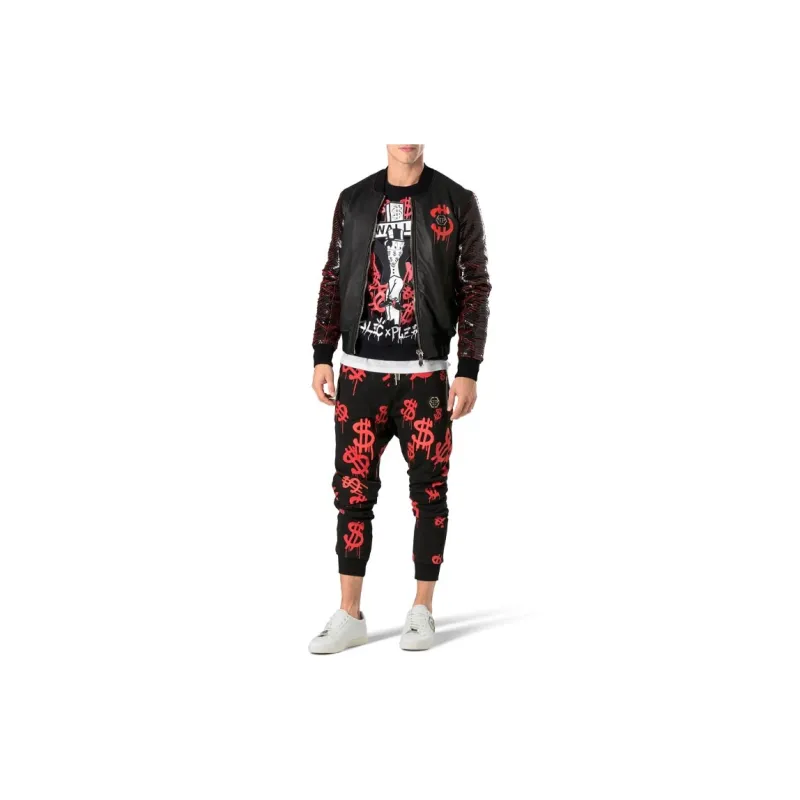 PHILIPP PLEIN Knitted Sports Pants Men's Black-1