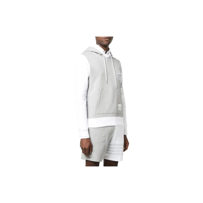 THOM BROWNE Anchor Embroidered Drawstring Hoodie-3