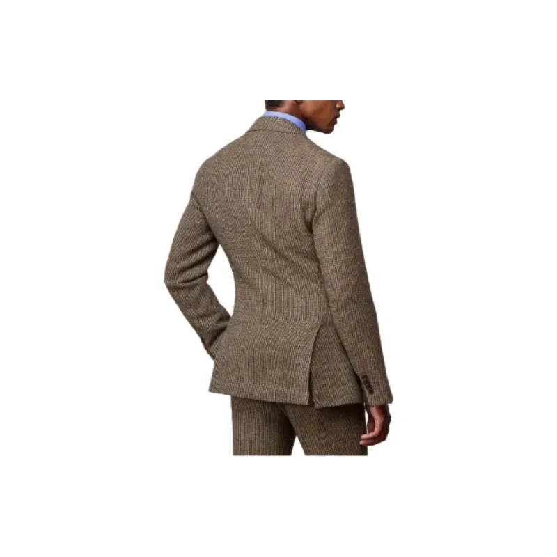 Polo Ralph Lauren Kent Hand Tailored Plaid 3 Piece Suit Business Suit Men's Brown-2