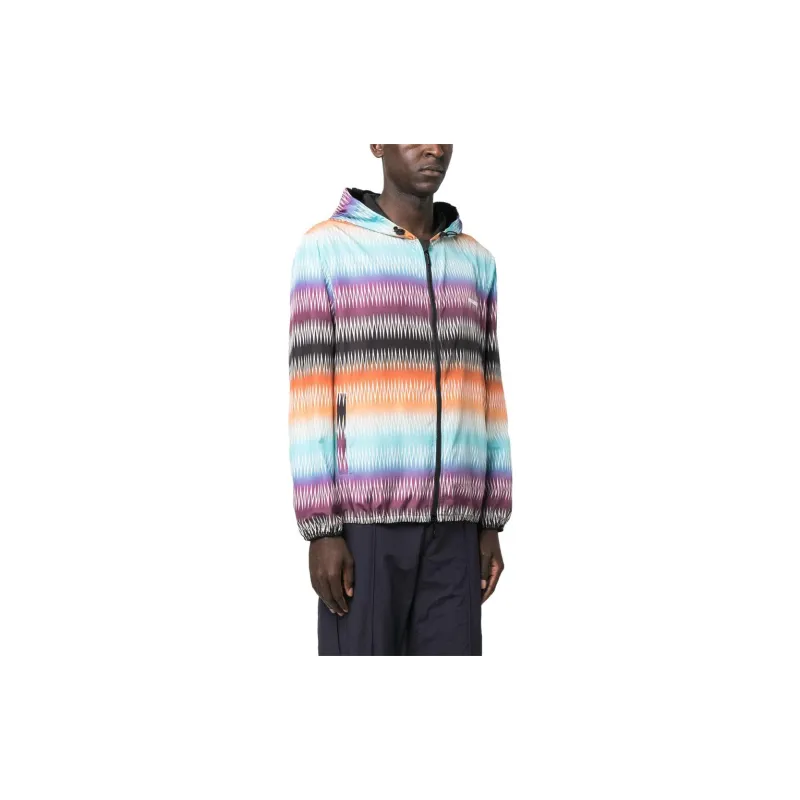 MISSONI Gradient Zigzag print Hooded Jacket-3