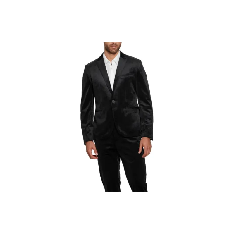 GUESS Fulham Velvet Blazer Business Suits Coats Men's Black-2