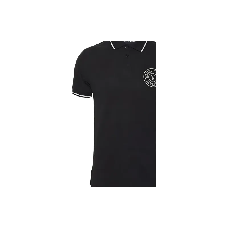 VERSACE JEANS COUTURE Men's Casual Slim Fit Polo Shirt Black-4