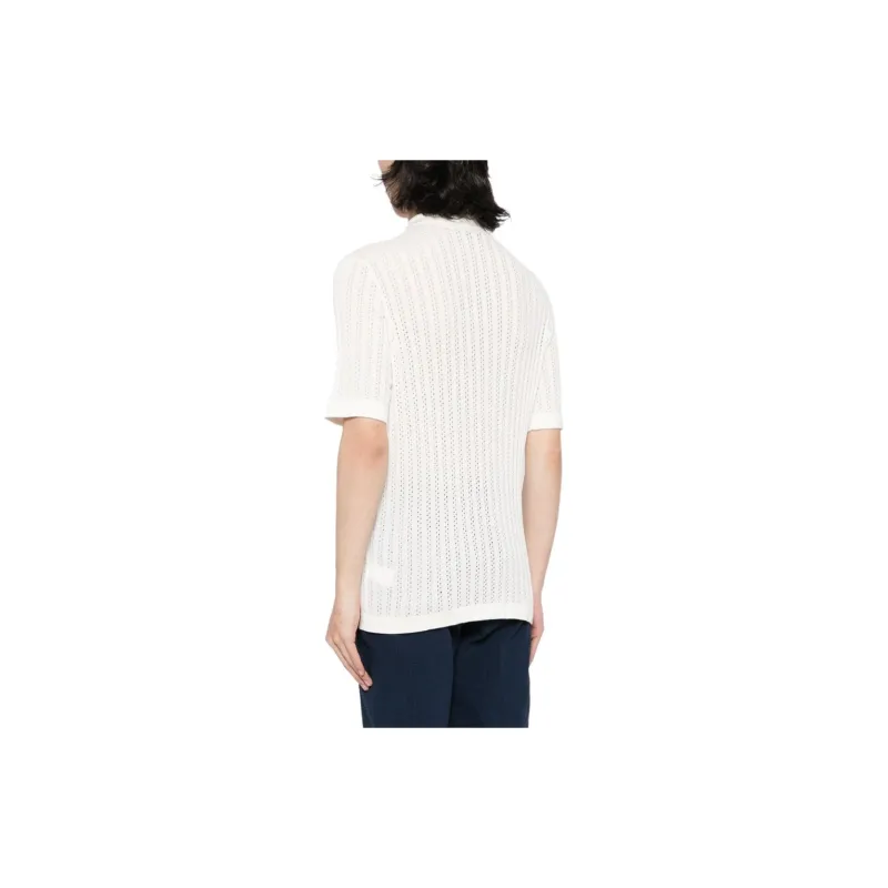 Tagliatore Jesse Pointelle-knit Polo Shirt-2