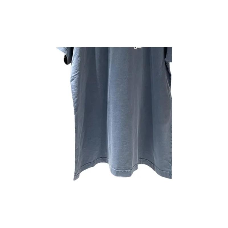 Balenciaga T Shirt Loose Fit Style Unisex Blue-4