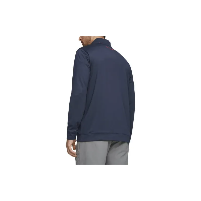 PUMA VOLITION Camo Cover Quarter-Zip Men's Golf Top Sweatshirt Men's Marine Blue-3