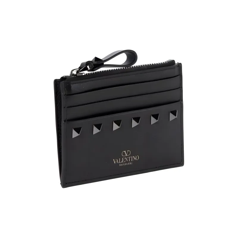 Valentino Garavani Rockstud Logo Printed Card Holder-1