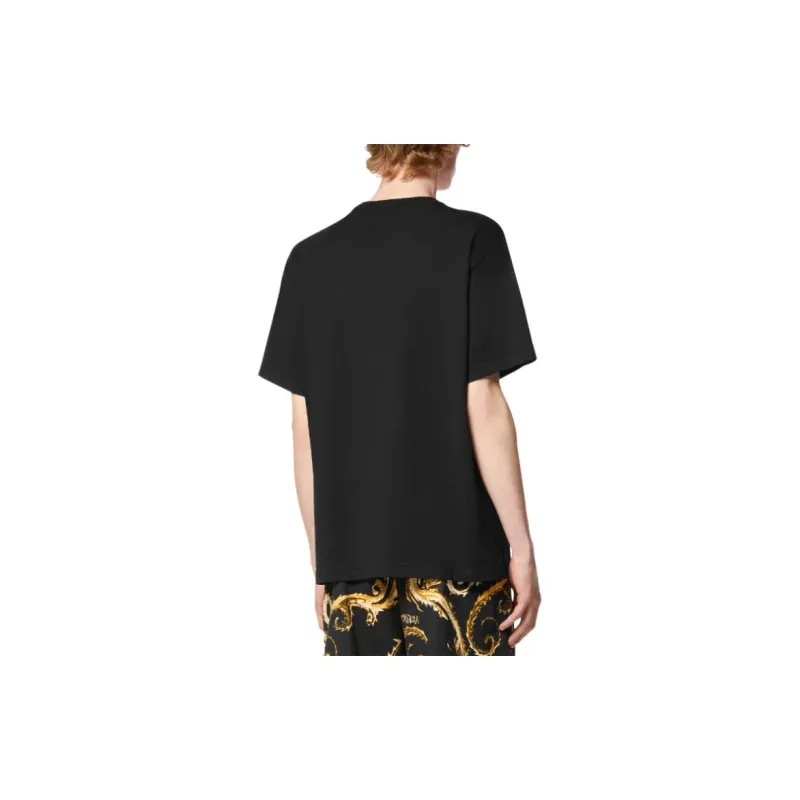 VERSACE JEANS COUTURE Flocked logo Cotton T shirt-3
