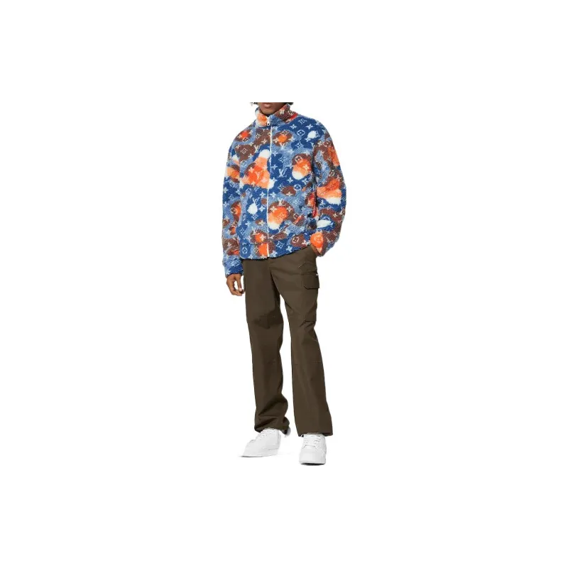 LOUIS VUITTON Jacquard Camo Fleece Blouson-3