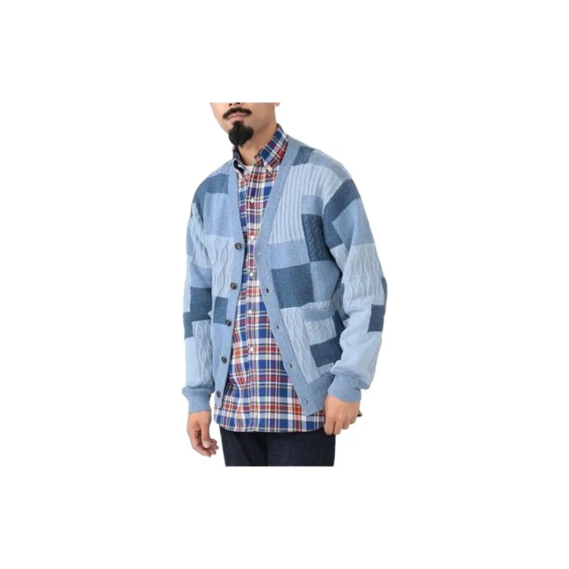 Beams Patchwork Cardigan-8
