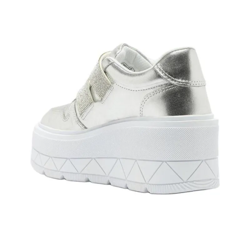 Schutz Low-Top Skateboard Shoes Women's Silver-3