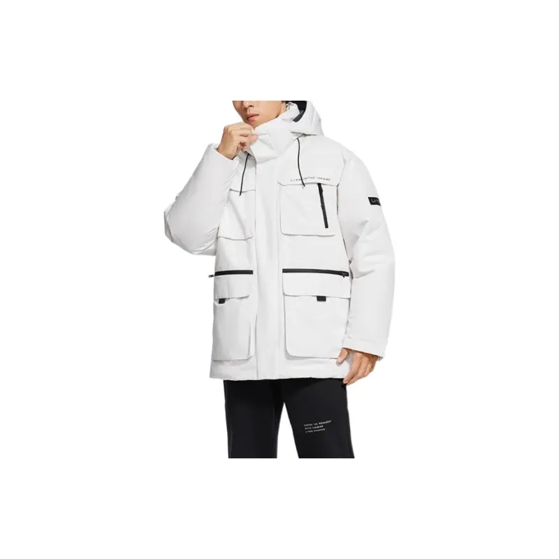 LiNing Down Jacket Winter Men's Champagne White-2