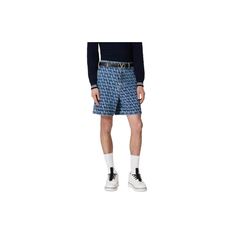 Valentino SS24 Denim Shorts Men's Dark Blue-1