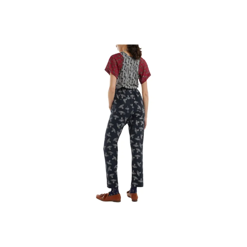 Vivienne Westwood SS24 Casual Pants Unisex Black Blue-3