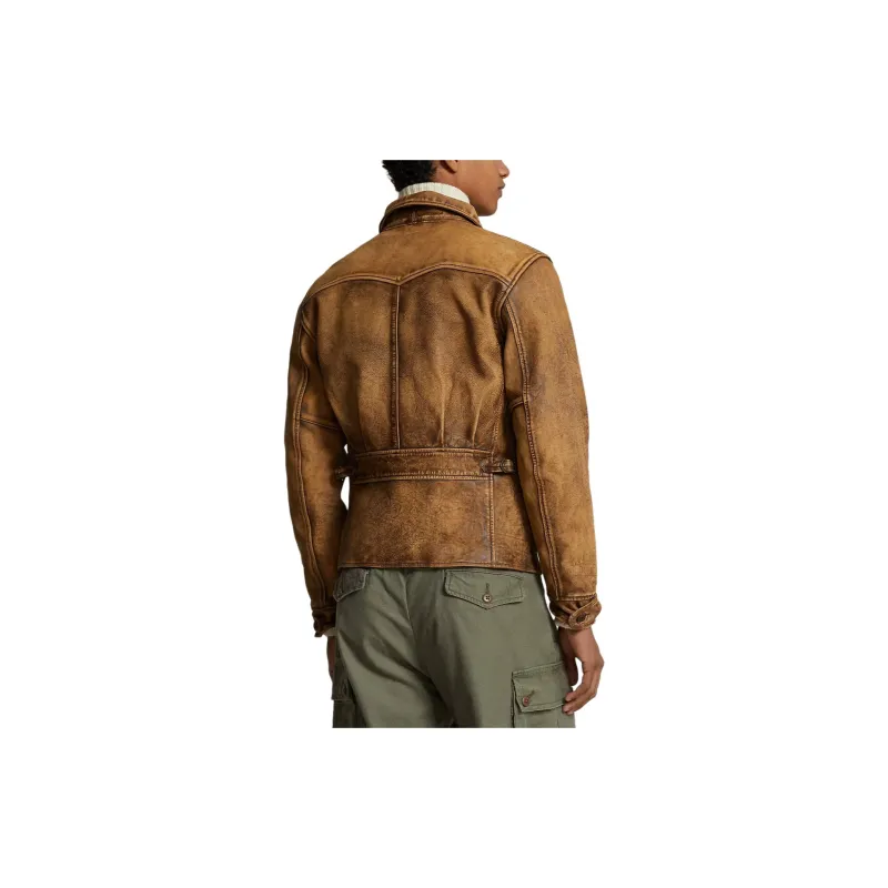 Polo Ralph Lauren Leather Jacket Men's Caramel Umber-2