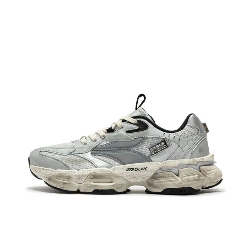 361° Spirit Eye PRO Anti Slip Wear Resistant Low Top Chunky Sneakers Men's Silver White-0
