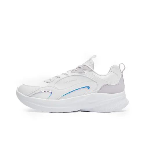 QIAODAN Running Shoes Women's Low-Top Jordan White/Soft Gray Purple