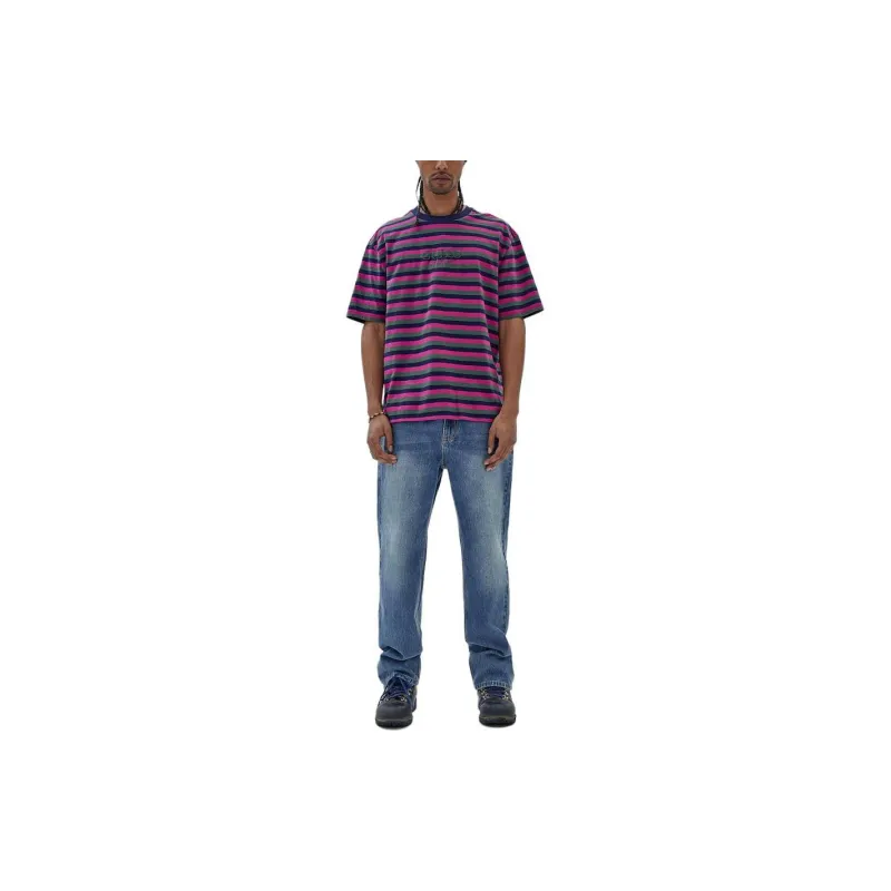 GUESS Originals Eco Striped Tee T-Shirt Men's Cave Blue-1