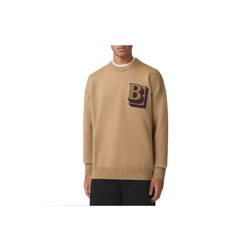 Burberry Wool Round Neck Knitwear Men's Camel 80443321-6