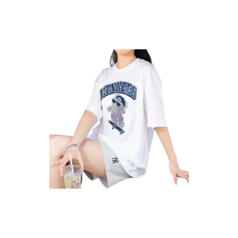 MLB New York Yankees T Shirts Unisex Ecru-2