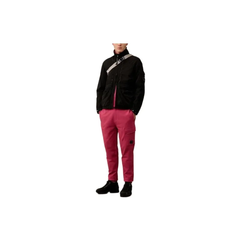 C.P.Company Diagonal Raised Fleece Cargo Sweatpants Knitted Sweatpants Men's Pink-1