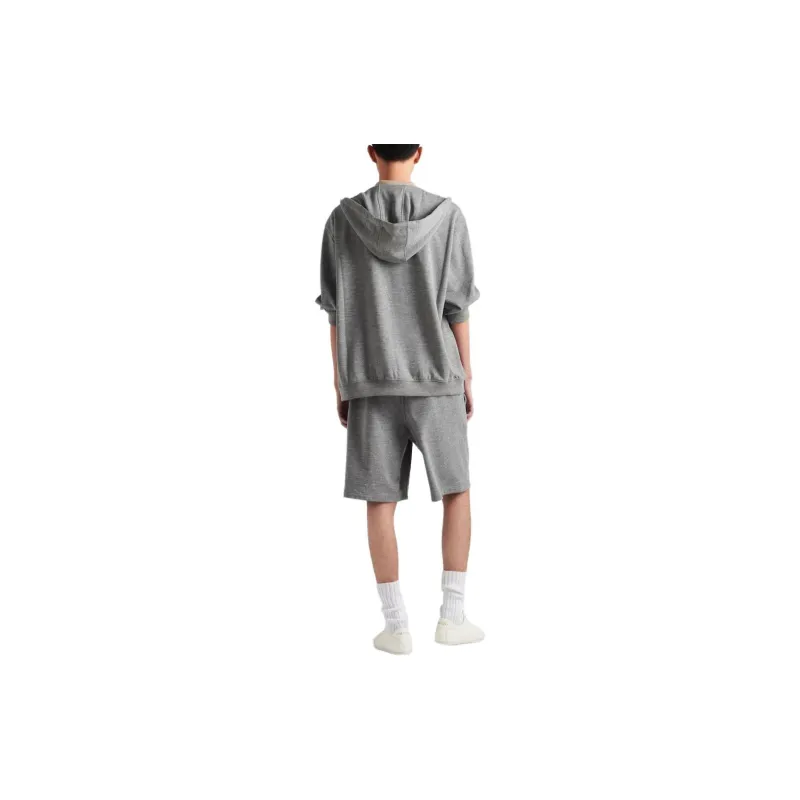 PRADA Triangle logo Zip up Hoodie-2