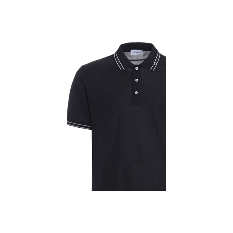 Ferragamo Polo Shirts Men Dark Marine Blue-3