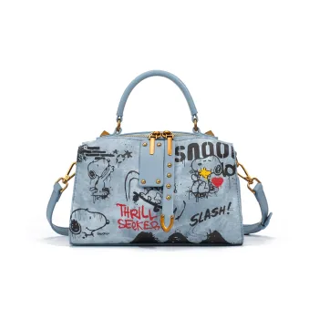 SNOOPY PU One Shoulder Handbags Women's Blue